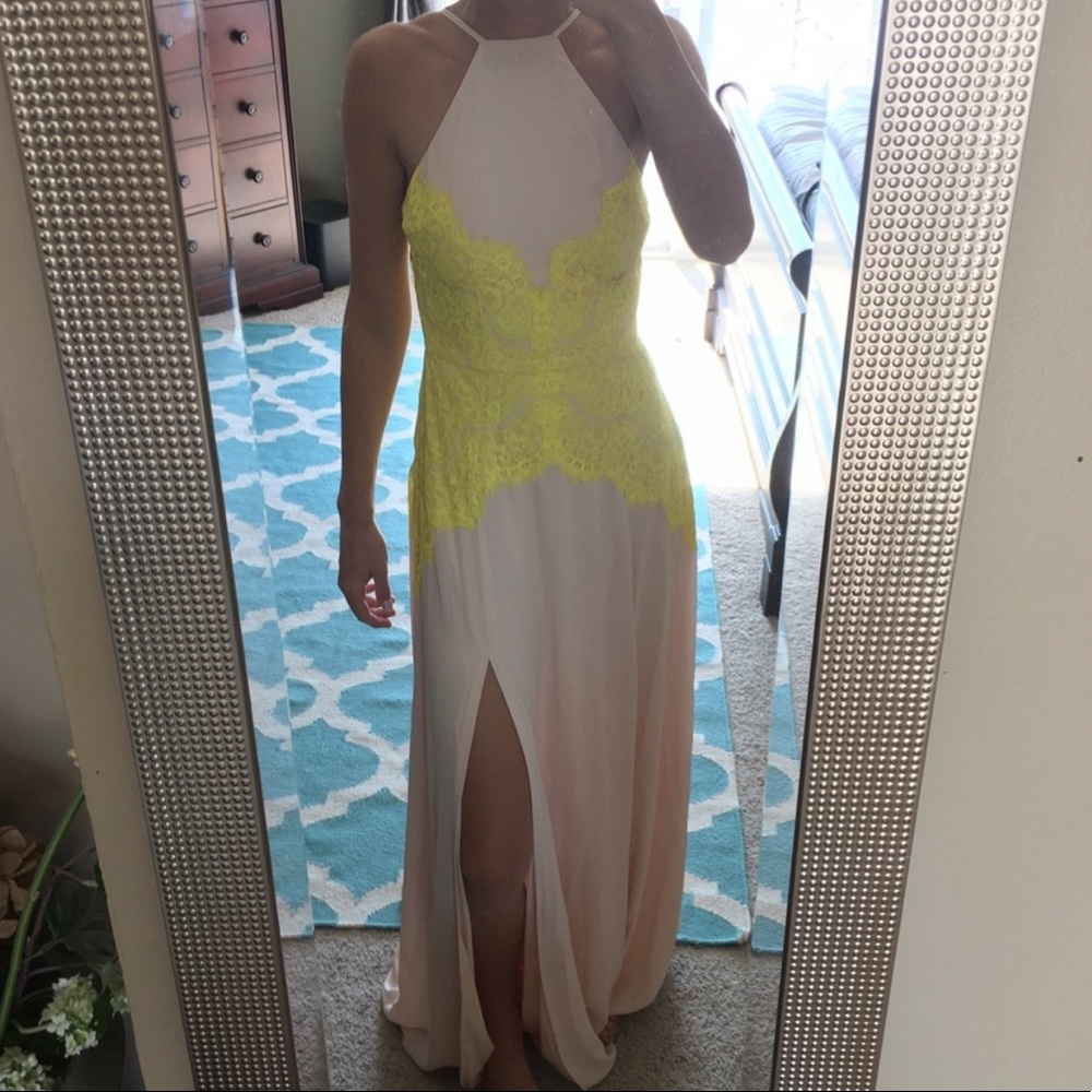 Misguided high neck maxi with high slits